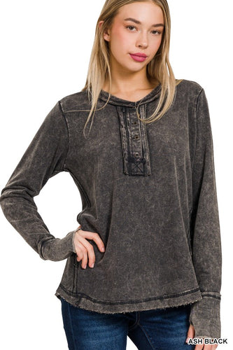 Ash Black Thumb Hole Shirt
