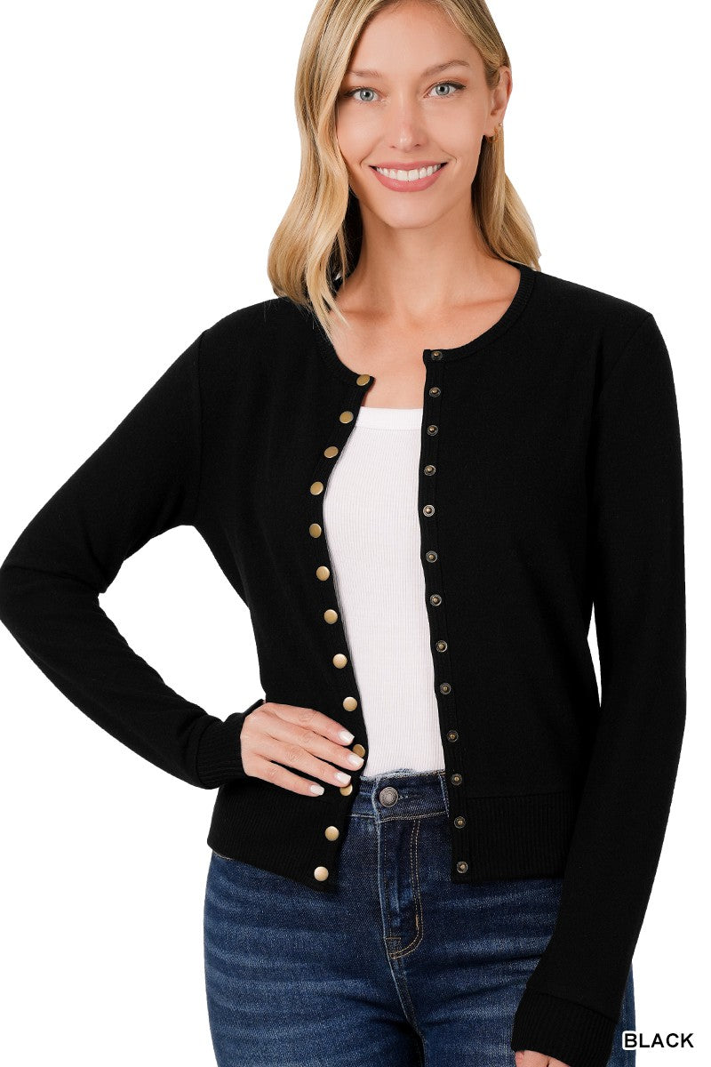 Black Snap Cardi