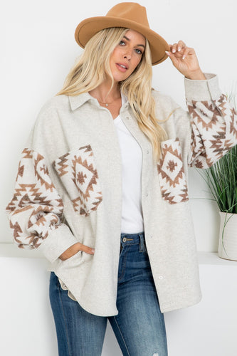 Aztec Print Oversized Shacket