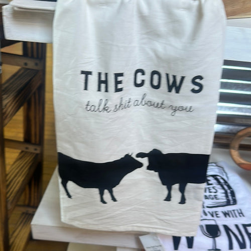 Kitchen Towel Cows Talk