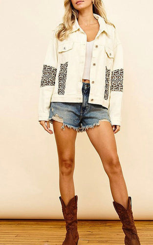 ANIMAL PRINT DENIM JACKET